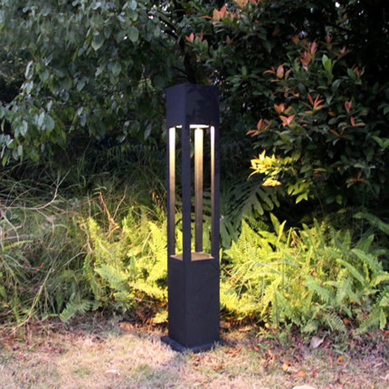 

1 meter Square pole bollard column LED lamp light villa garden luminare modern waterproof Square outdoor LED lawn lamp light