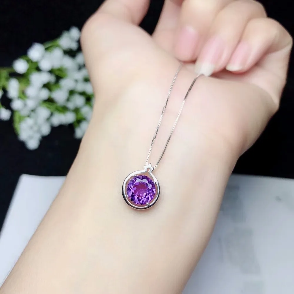 KJJEAXCMY boutique jewels 925 инкрустация из чистого серебра ожерелье натурального аметиста +