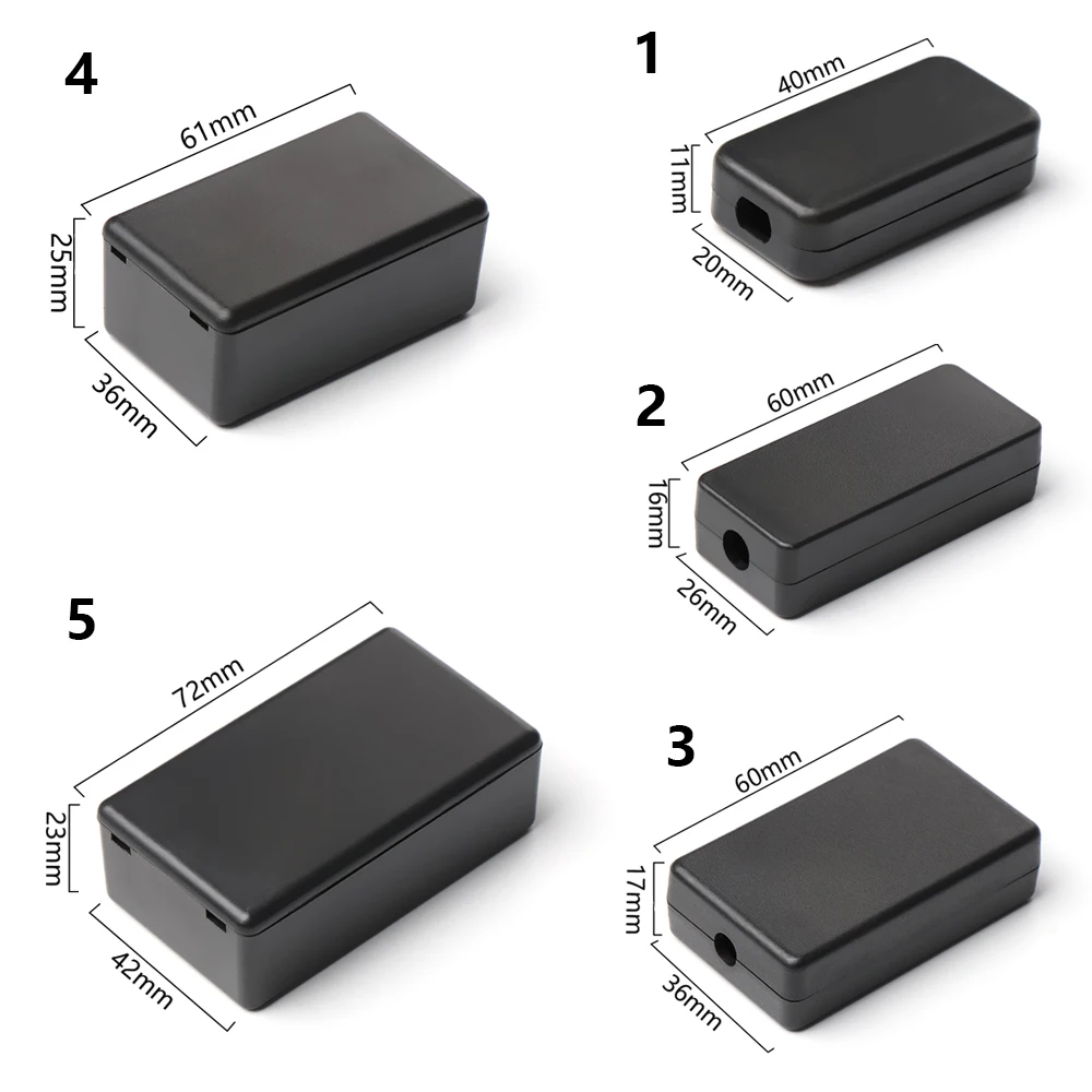 Waterproof Black DIY Instrument Case Plastic Project Box for Electronic Supplies with 2 Pieces and 5 Size Options image 4
