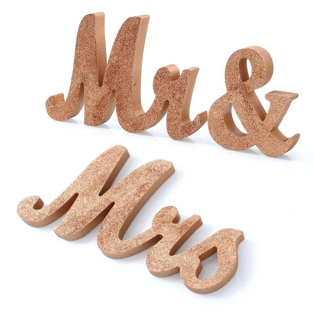 DSstyles свадебные украшения Свадебный декор Mr & Mrs для дня рождения розовое золото