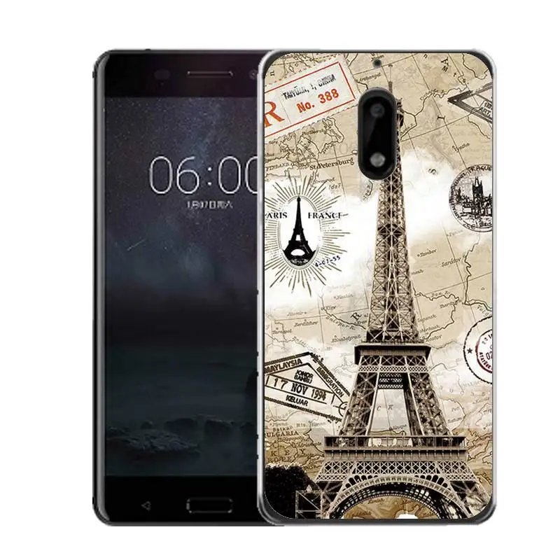 Qmswei Мягкий ТПУ чехол для телефона nokia3 nokia5 nokia6 nokia8 N540 N535 ясно письмо Эйфелева башня