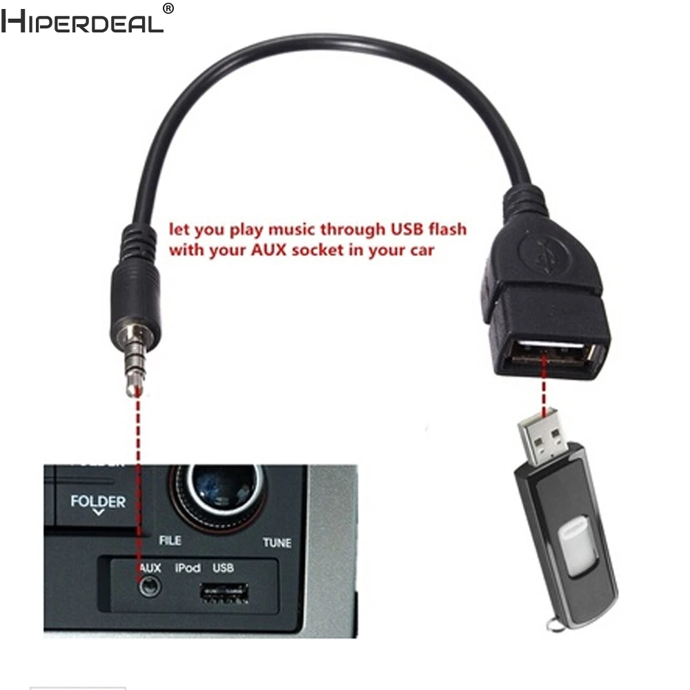HIPERDEAL 3 5 мм аудио AUX-разъем к USB 2.0 тип A мама OTG конвертер адаптер HW | Электроника