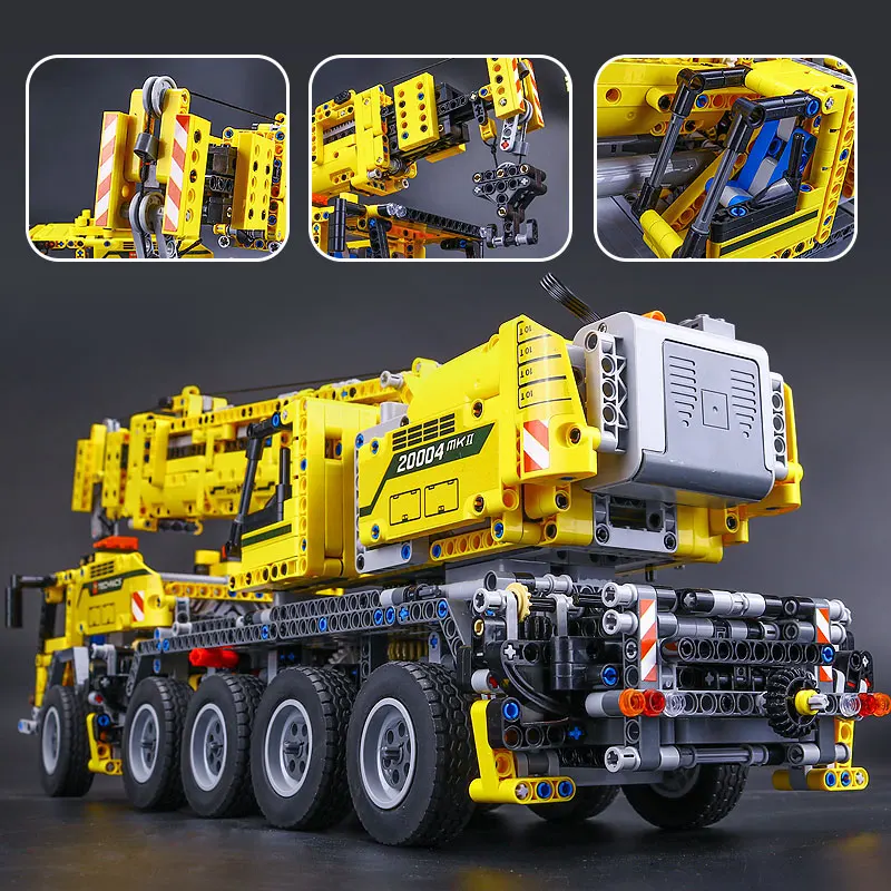 Technic Series 20004 мотор мощный мобильный кран Mk II модель автомобиля строительные блоки кирпичи совместим с 42009 набор кранов