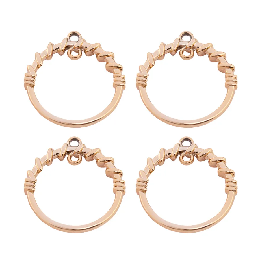 Lacoogh Double hole CCB circle small charm pendant for necklace bracelet making 34*36mm diameter 2.5mm jewelry finding | Украшения и