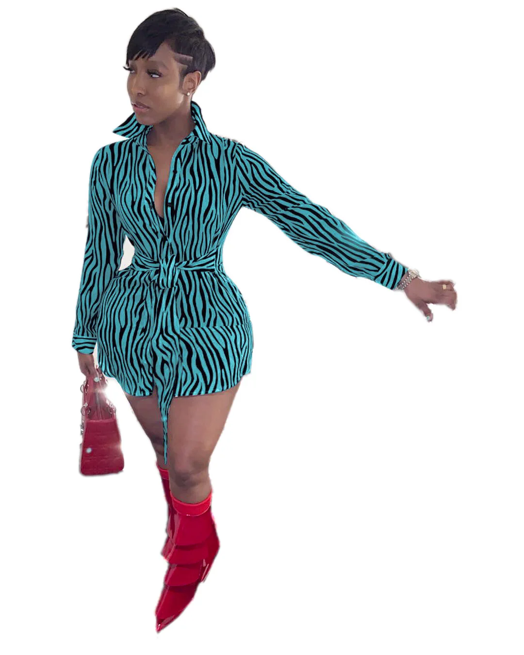 Spring and summer 2019 hot new style fashionable African Black white striped shirt dress with irregul | Тематическая одежда и