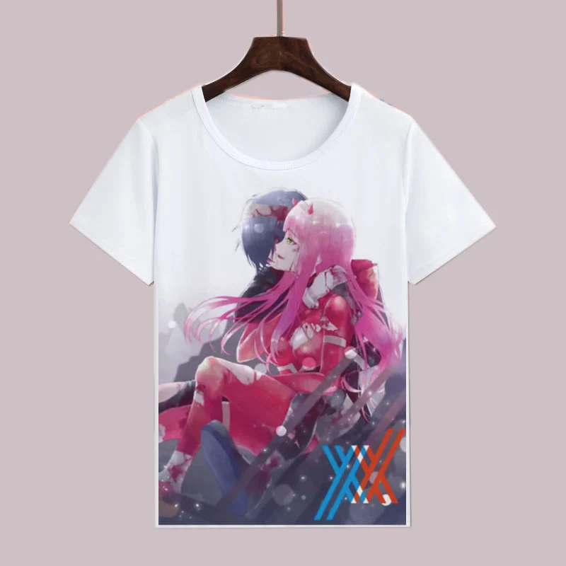 Мужские футболки с принтом DARLING in The FRANXX HIRO повседневные Летние коротким рукавом