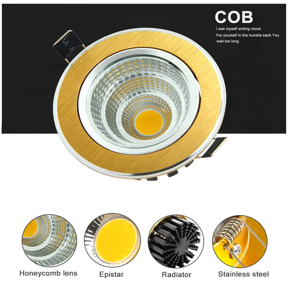 [DBF] Диммируемый светодиодный светильник epistar 7 Вт 9 12 15 18 внутренний COB 220 В 110