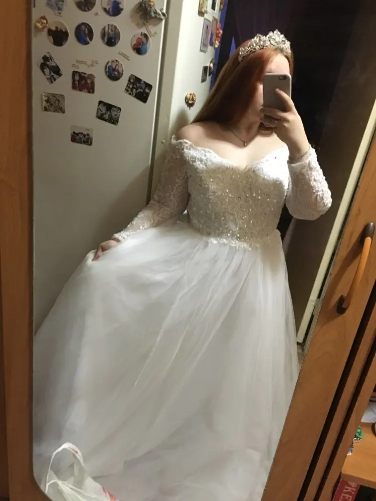 Белый Robe De Soiree, бальное платье, кружевной топ, вечернее платье, вечерние, элегантные,, с длинным рукавом, длина до пола, винтажные, выпускные платья - Цвет: Белый
