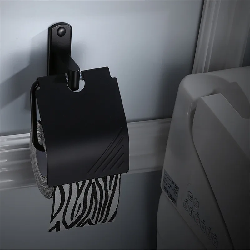 paper holder Набор аксессуаров для ванной комнаты, вешалка для полотенец/барная полка для ванной, крючок для халата, держатель для бумаги, держатель для туалетной щетки, набор аксессуаров для ванной, алюминиевый - Цвет: paper holder