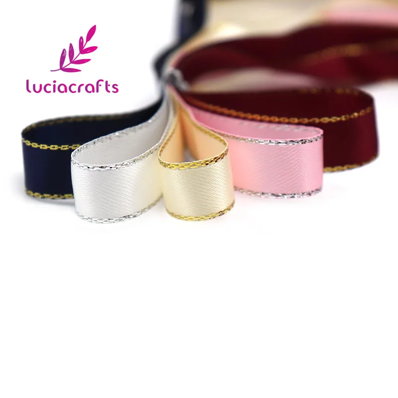 Распродажа! Lucia crafts 5 ярдов смешанные 5 цветов 10 мм атласные ленты с краем аксессуары для одежды DIY материалы ручной работы 040007091