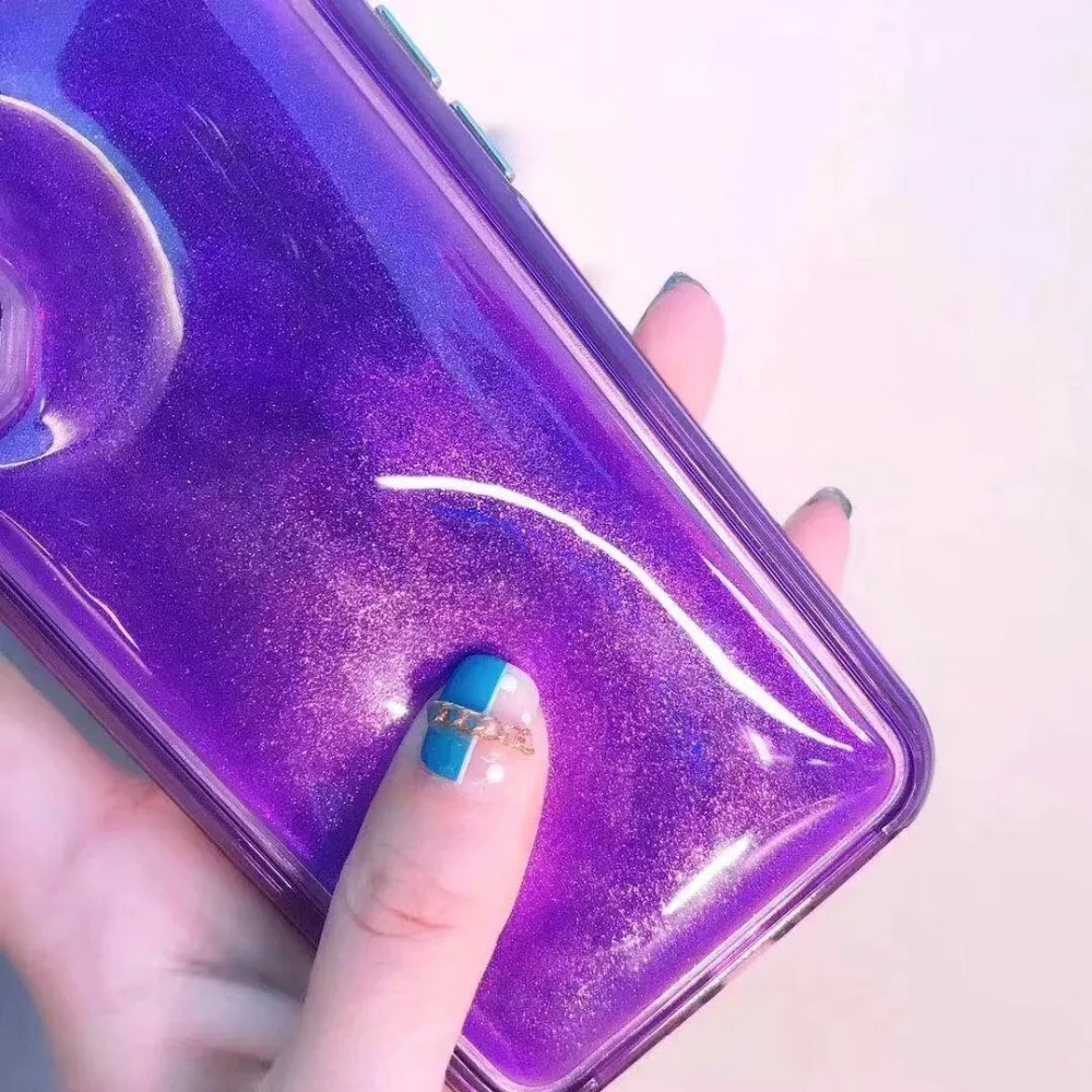 Bling Glitter Liquid Quicksand Purple White Rose Red Phone Cases for iPhone XS Max XR X 6 6S 7 8 Plus Case 2 in 1 Shockproof |