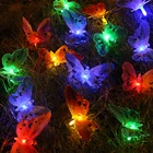 СВЕТОДИОДНАЯ Гирлянда-бабочка на солнечной батарее, уличное украшение из оптоволокна для сада вечерние ринки, патио, двора, улицы, 6 м, 20 светодиодов