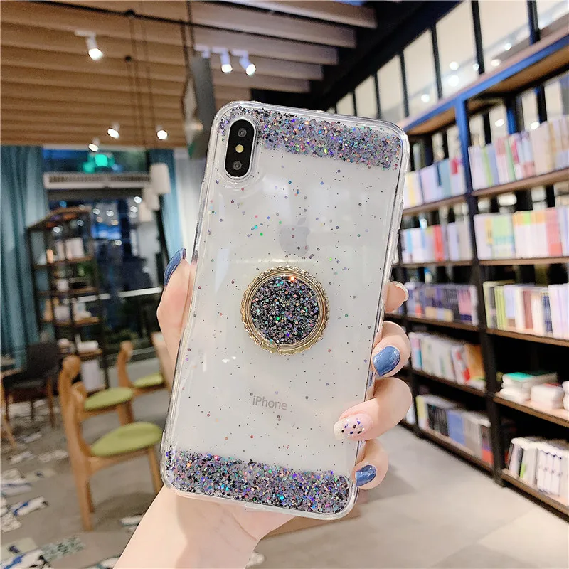 COOLY Прозрачный блестящий чехол для iphone X 8 7 6 6S Plus XR XS MAX Блестящий Мягкий