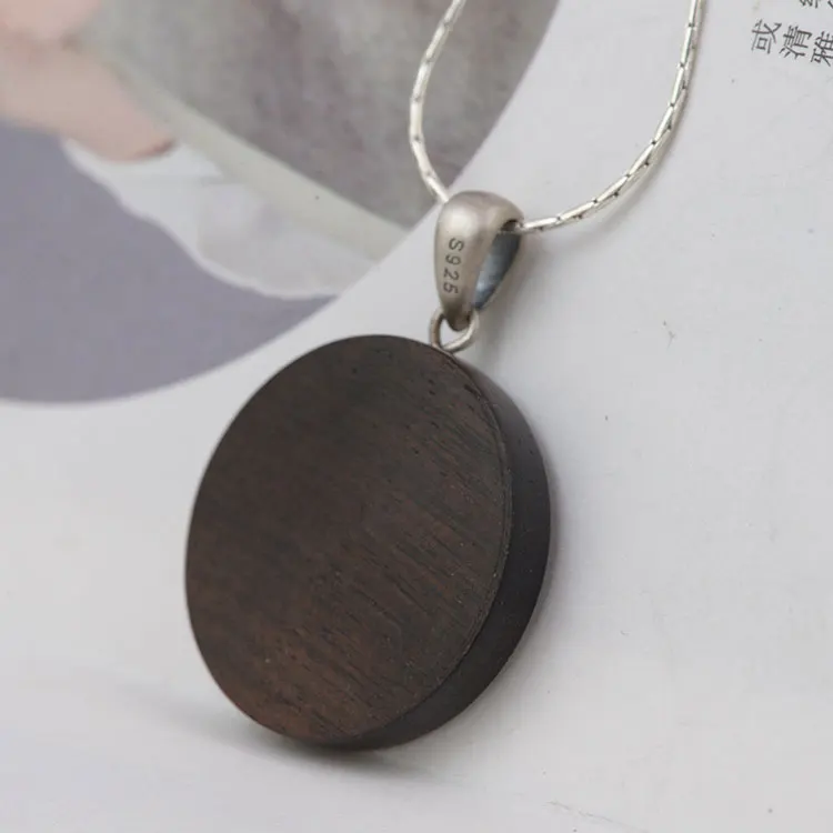 FNJ 925 Серебряный Круглый Кулон Новая мода Цветок лотоса Дерево Чистый S925 Solid Тайский серебряные подвески для Для женщин Для мужчин ювелирные изделия делая