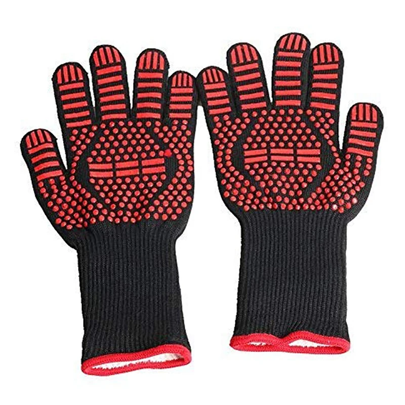 Горячая Распродажа термостойкие перчатки для барбекю 1 пара духовых перчаток