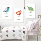 Картина с изображением красочных птиц, акварель, абстрактное искусство, холст, плакат, принт в скандинавском стиле, картины с воробьями для гостиной, домашний декор