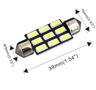 AGLINT 10 шт. автомобильное освещение гирлянда C5W 39 мм светодиодный лампы 5630