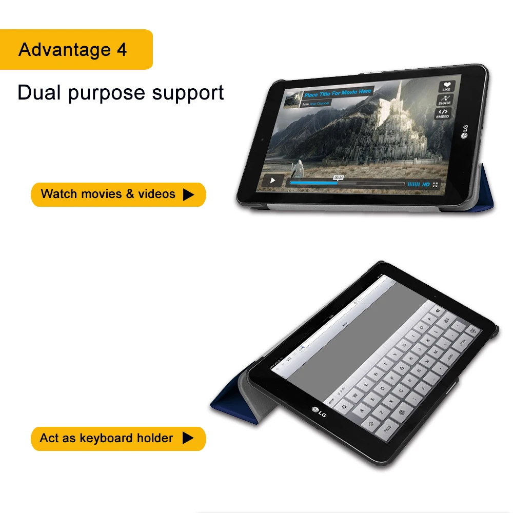 Защитный чехол из искусственной кожи книжка Магнитная подставка для LG Gpad4 P530