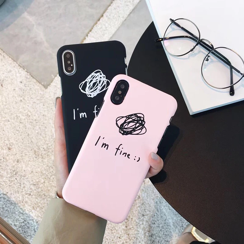 Чехол для телефона с абстрактным рисунком iphone X чехол надписью I'm Fine