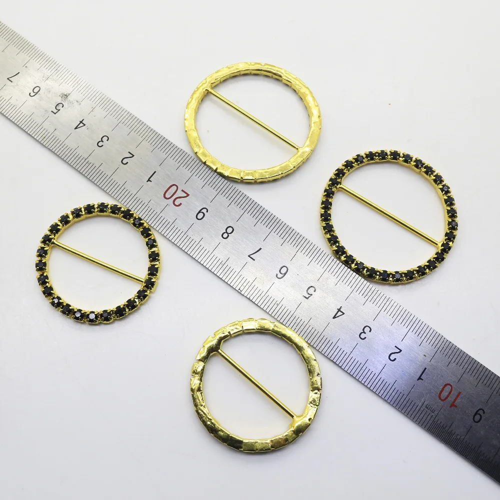 ZMASEY Black Rhinestons 10Pcs/Lot DIY Sewing Buckle Handwork Ribbon Decoration Plating Gold Metal Mix Size Jewelry Accessories | Дом и сад