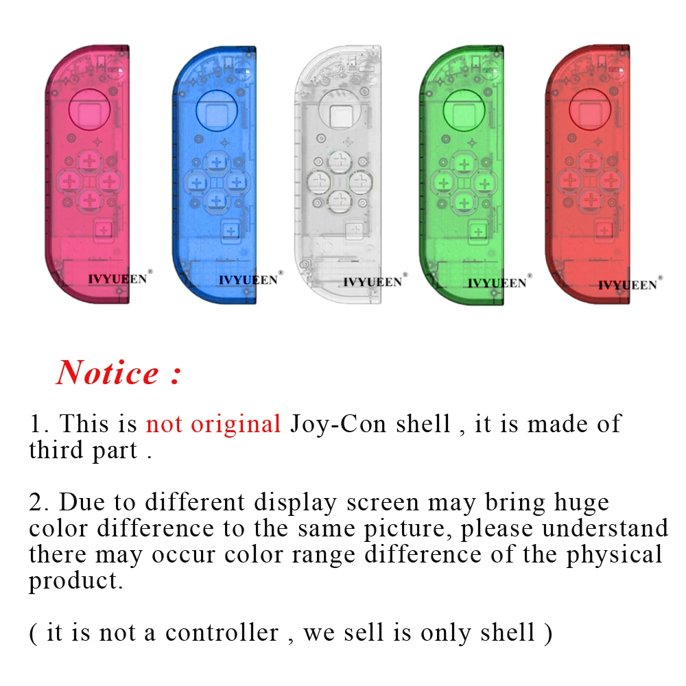 IVYUEEN для Joy-con прозрачный корпус для Kind Switch NS JoyCon контроллер DIY замена корпуса оболочка правый левый чехол