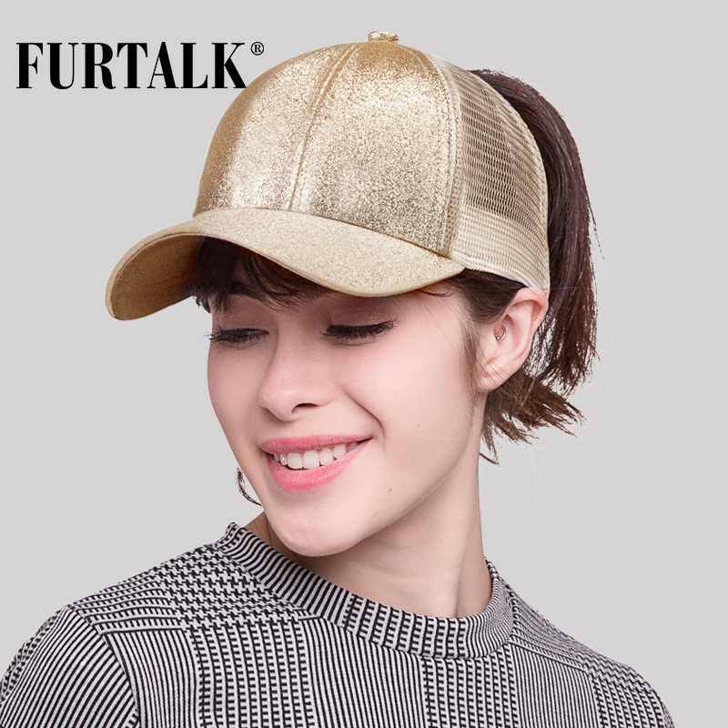 FURTALK Кепка Женская Бейсболка Конский Хвост Шапка Женские Летние Кепки