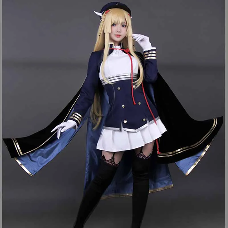 Игра Azur Lane Косплэй костюм Kongou футболка и шорты с юбкой плащ борется полным