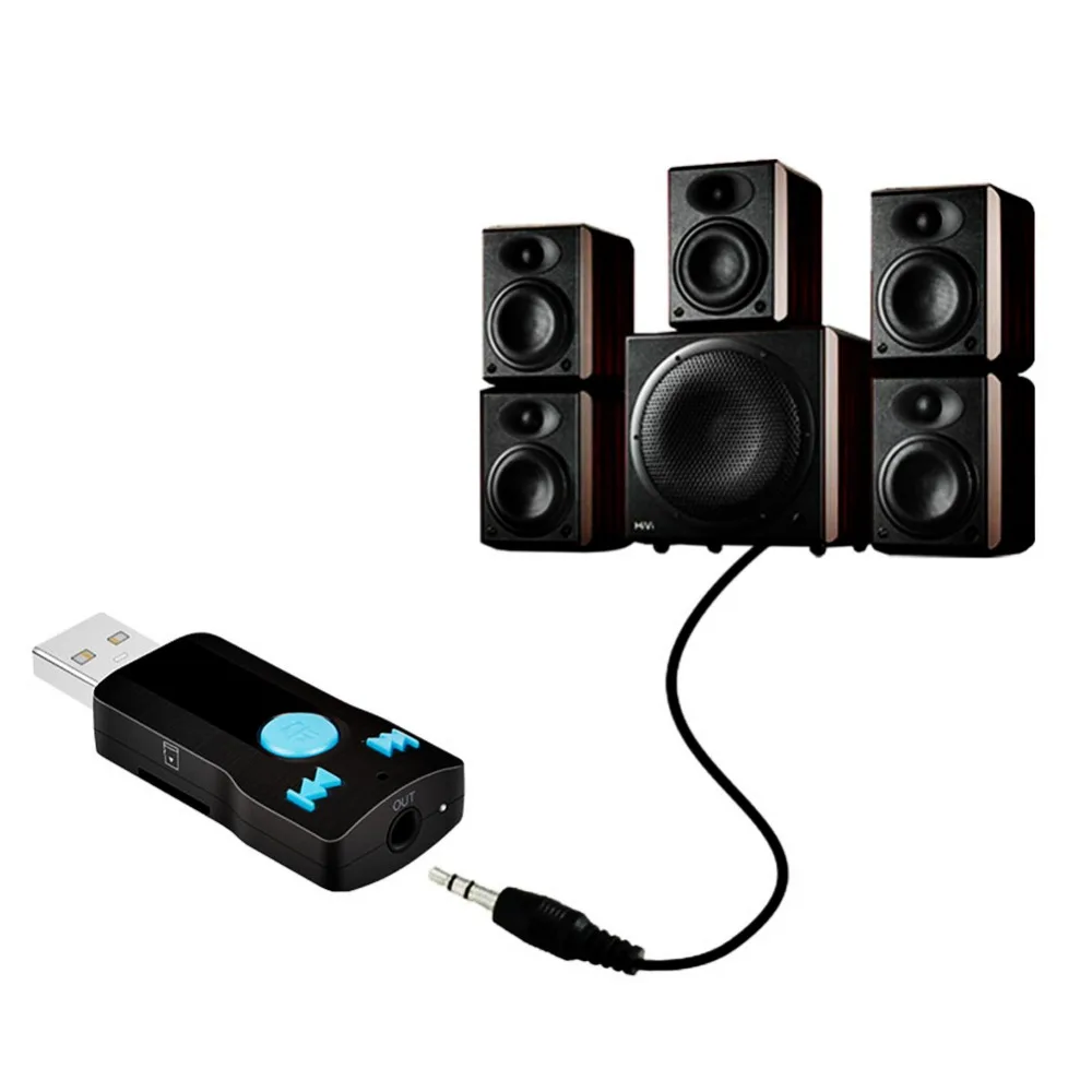 USB Bluetooth музыкальный приемник аудиоадаптер 3 5 мм стерео выход встроенный микрофон