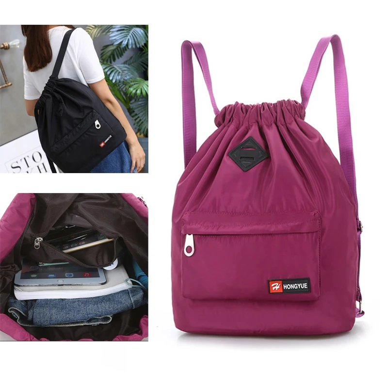 Large Capacity Waterproof Sports Bag Women Men Bundle Mouth Sport Backpacks For Gym Fitness Running Bag Sports Accessories