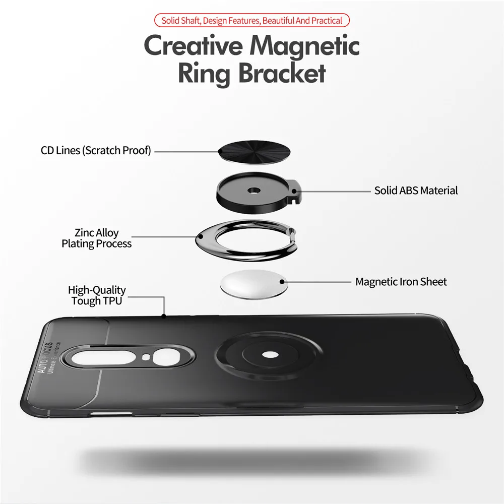Металлический магнитный автомобильный чехол JohnDan для OnePlus 6 T мягкий гелевый