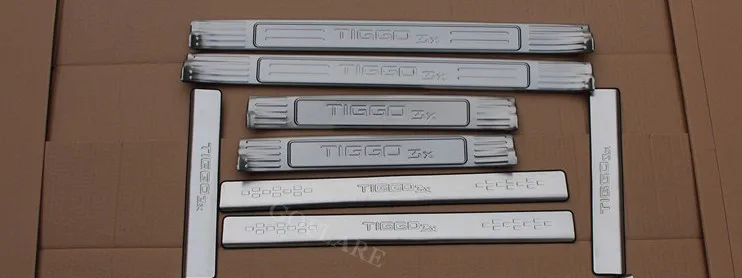 Goflash автомобильный Стайлинг для Chery Tiggo 3X аксессуары из нержавеющей стали защита порога автомобильной двери пороги Накладка защита порогов