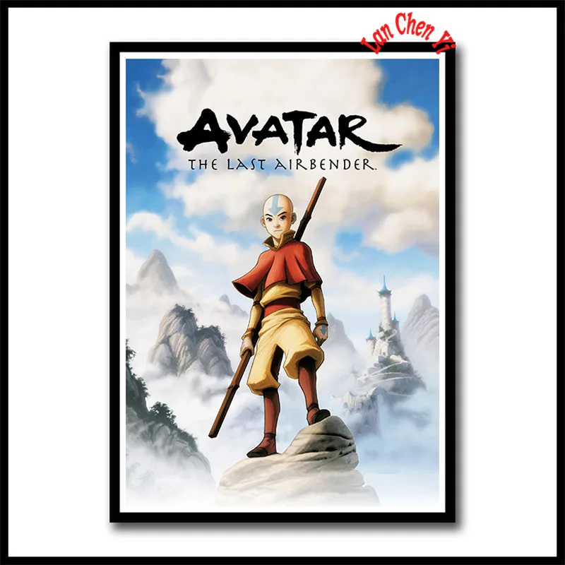Черный Аватар Последний Airbender белая бумага с покрытием плакаты фотографии для украшения комнаты дома Бескаркасный плакат - Цвет: Черный