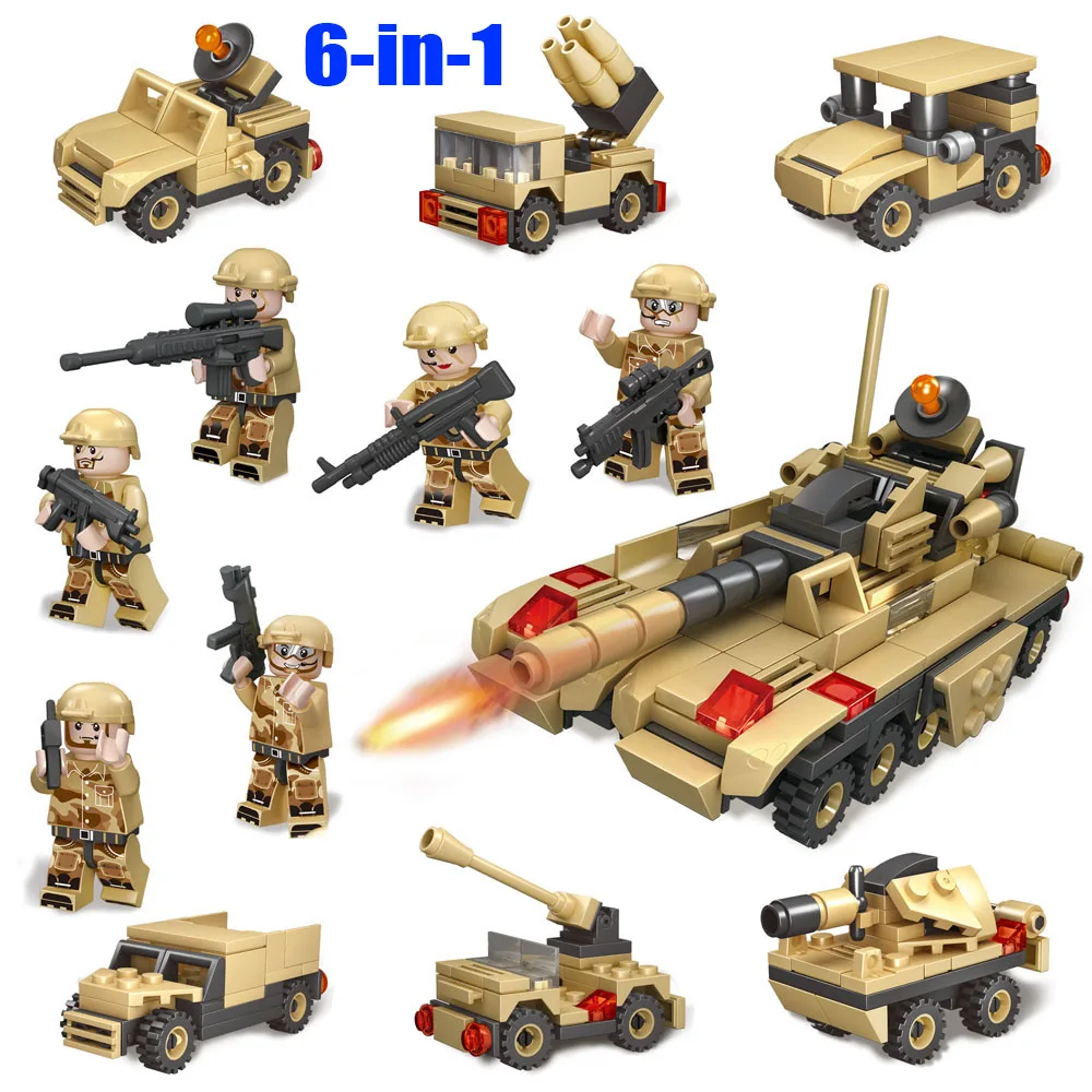 Kitoz 6 в 1 Танк модель русский T 62 главный боевой танк военный Строительный Блок