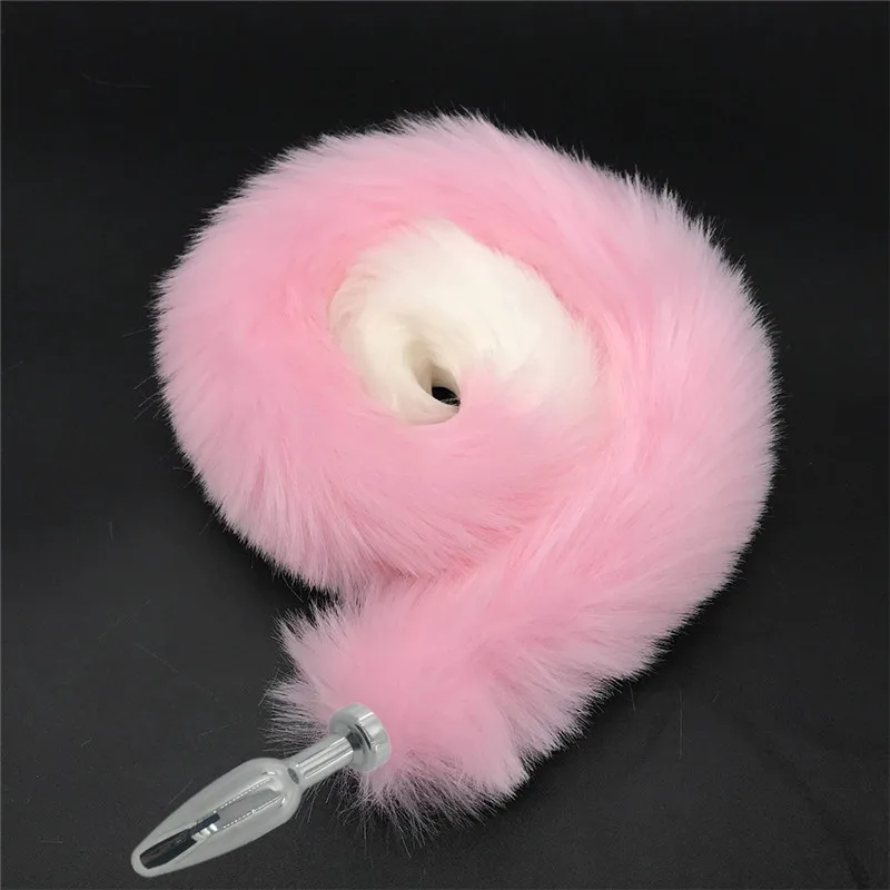 80cm Long Fox Tail Fetish Head Bunny Rabbit Plug Cosplay Animal Pet Tails Anal Butt Halloween | Красота и здоровье