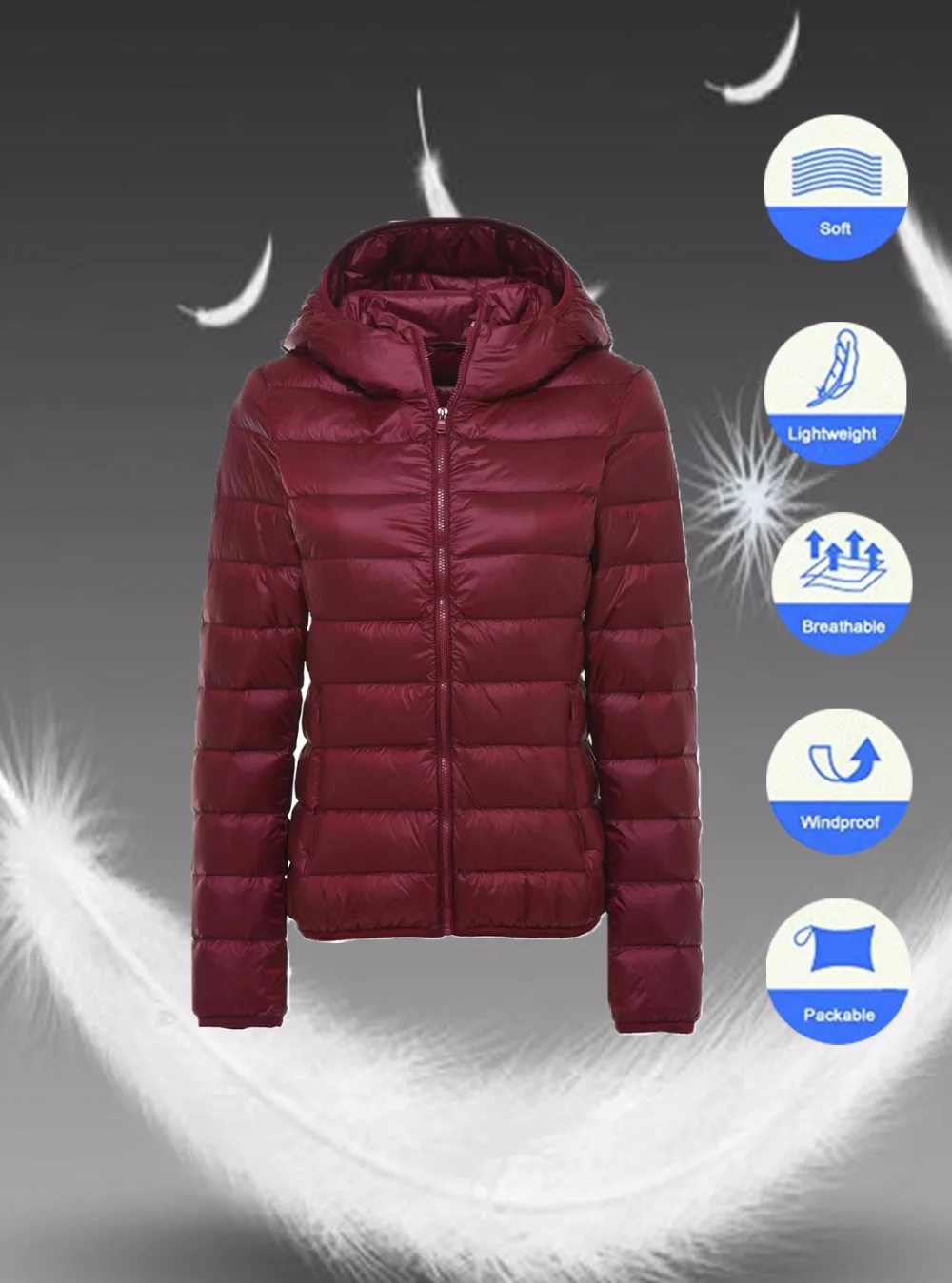 Женский ультра-легкий пуховик LANBAOSI легкая тонкая ветрозащитная белая