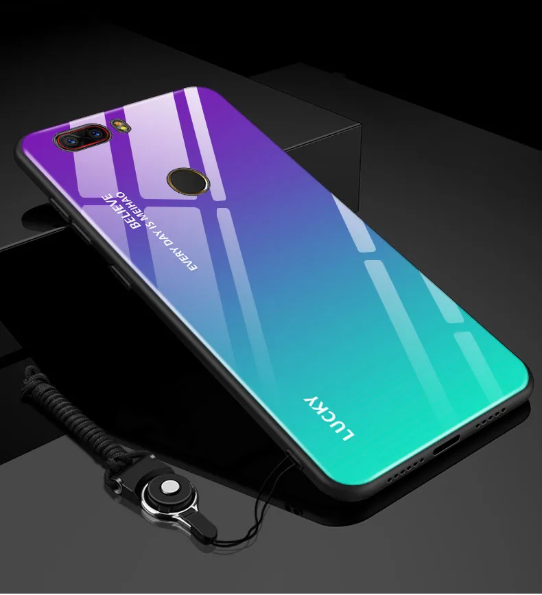 Чехол из закаленного стекла для Nubia Z17 nx563j градиентный цвет синий луч Аврора кожа задняя крышка для Nubia Z 17 nx 563j чехол Coque