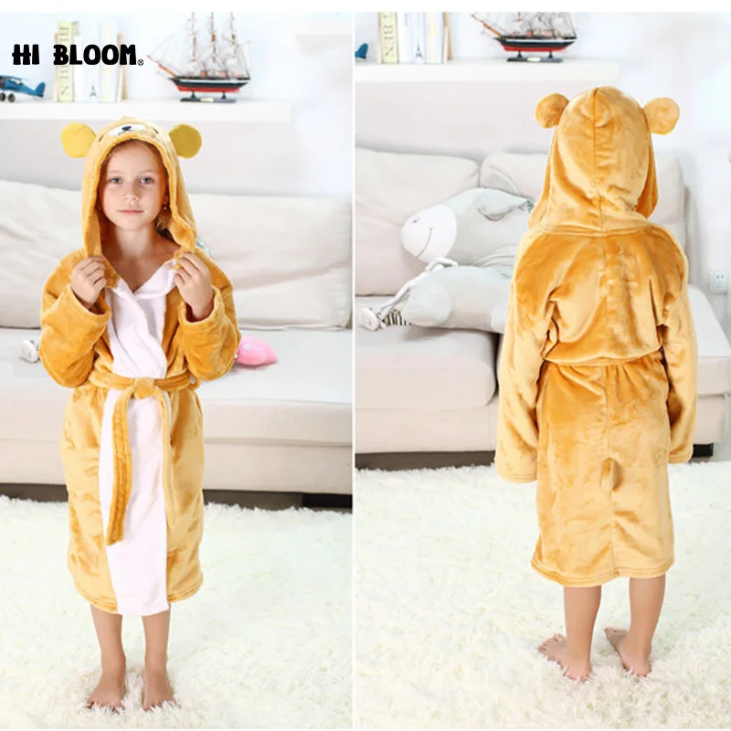 Подарки Детские Банные халаты весенне зимние детские фланелевая длинная Детская