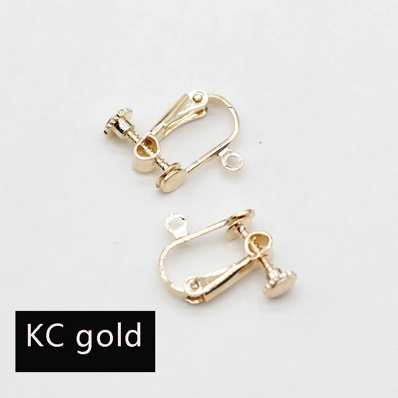 KC golden 10 пар 9,5x15,5 мм Серьги-клипсы преобразователи петля Открытое кольцо без пирсинга уши превращают уши любые шпильки в зажим - Окраска металла: KC golden