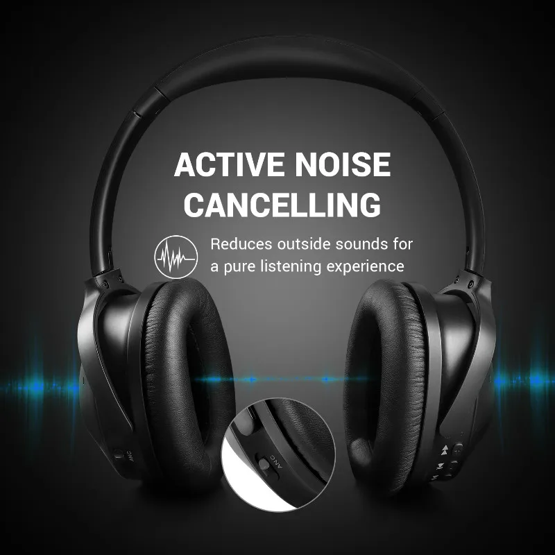 Oneodio A9 Bluetooth 4,1 активные наушники с шумоподавлением с микрофоном 30h Playtime Беспроводная/Проводная гарнитура стерео ANC наушники