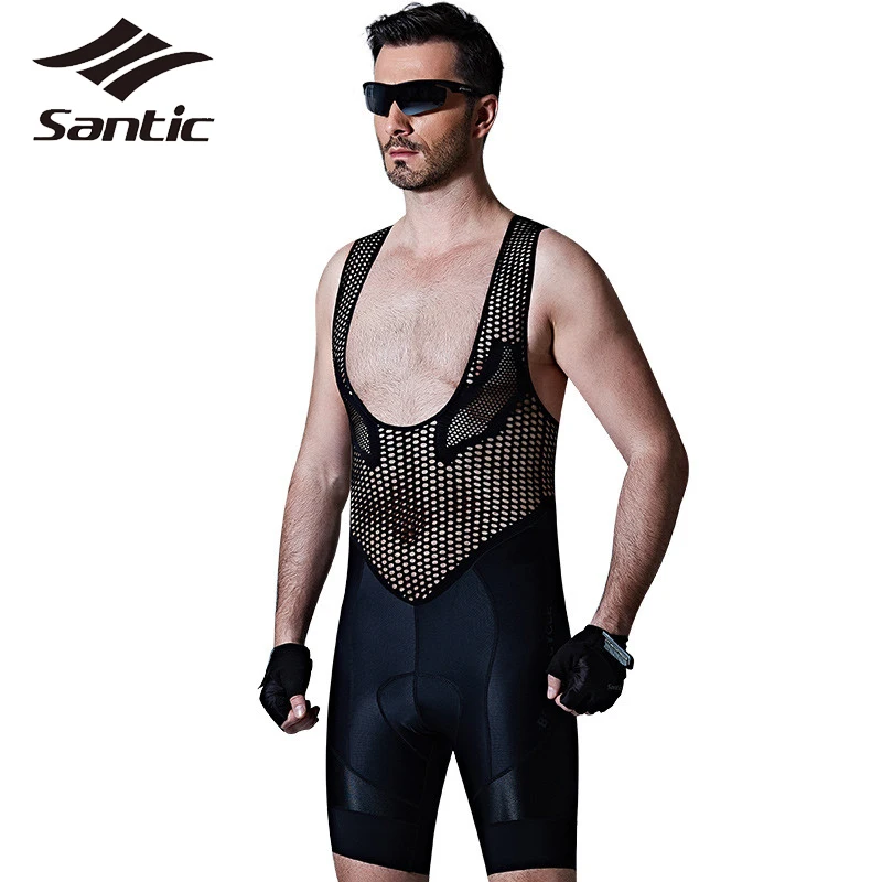 Santic Велоспорт нагрудник шорты с гелевыми прокладками дышащие мужские