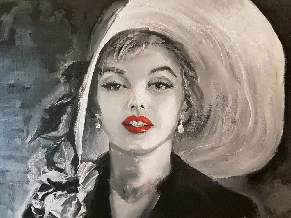 

100% Handmade Original Oil Painting Marilyn Monroe on canvas
