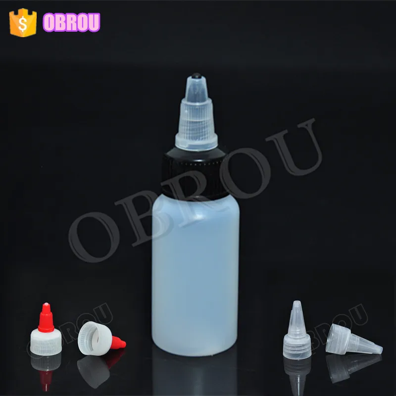 

800pcs per Twist Off Cap HDPE Plastic Dropper Bottle 30ml empty Bottle Twist Cap for tatoo ink bottle