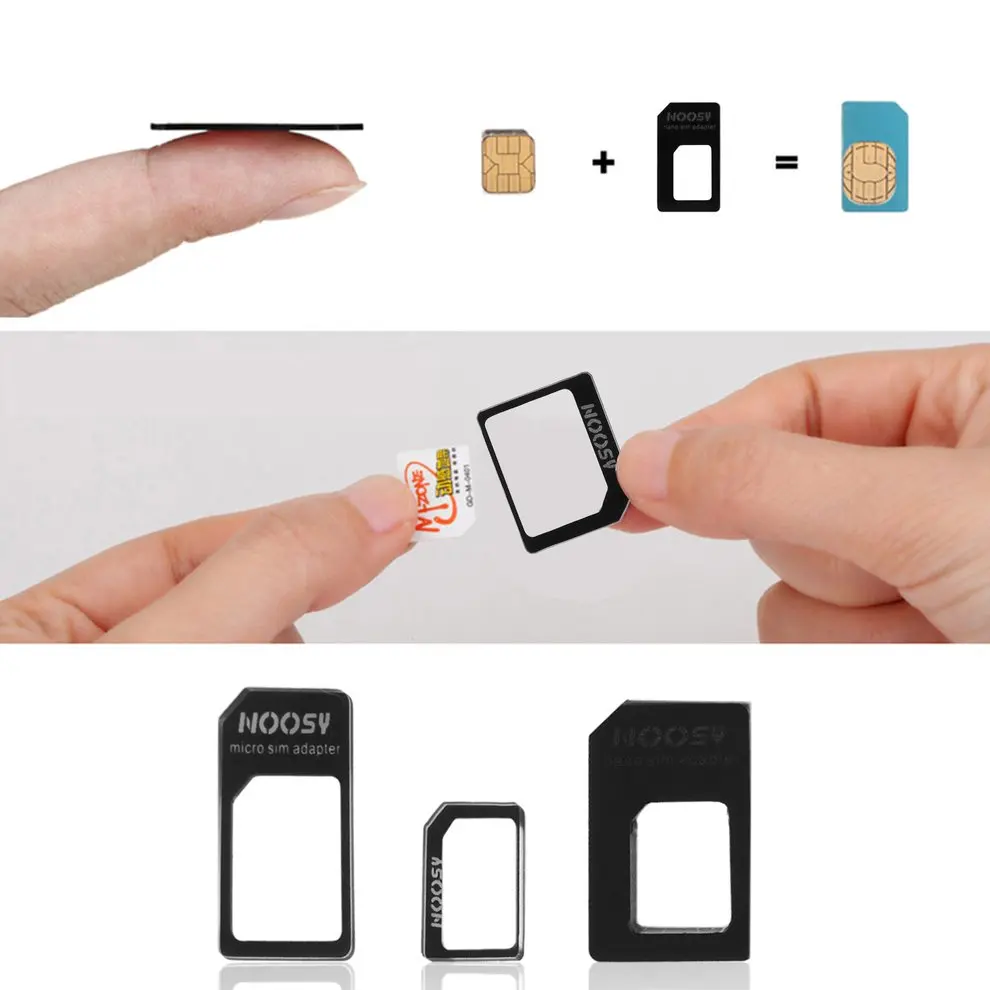 2 шт. 3 в 1 черный Nano SIM для Micro standard микро сим адаптер iPhone 5 Аксессуары мобильных