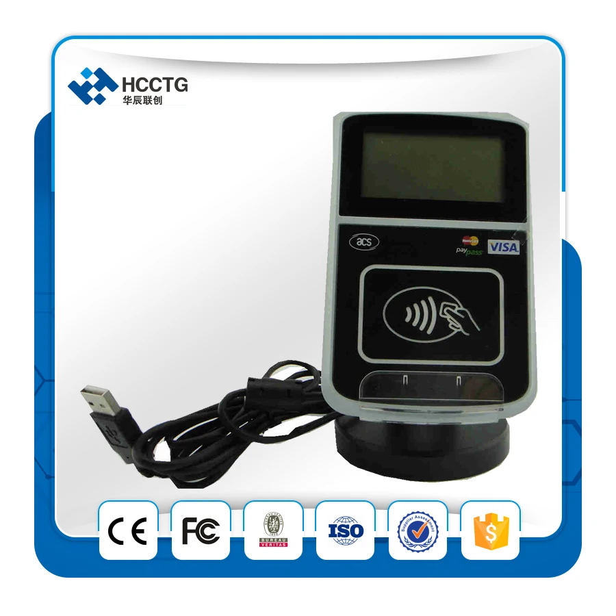 Считыватель карт ISO 14443 NFC записывающее устройство ACR123U + подставка 3 слота SAM для