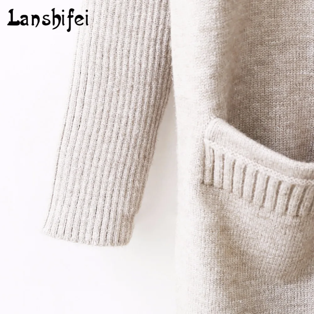2017 Autumn Winter Knitting Long Cardigan Women Sleeve loose knitting Sweater Outerwear Female Knitted pull femme |