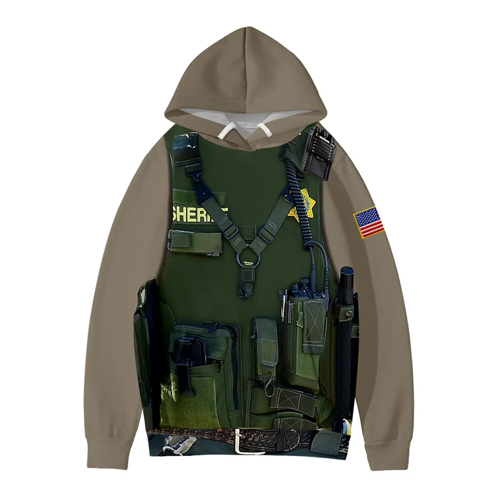 Американская военная Толстовка форменная толстовка с капюшоном карманами для