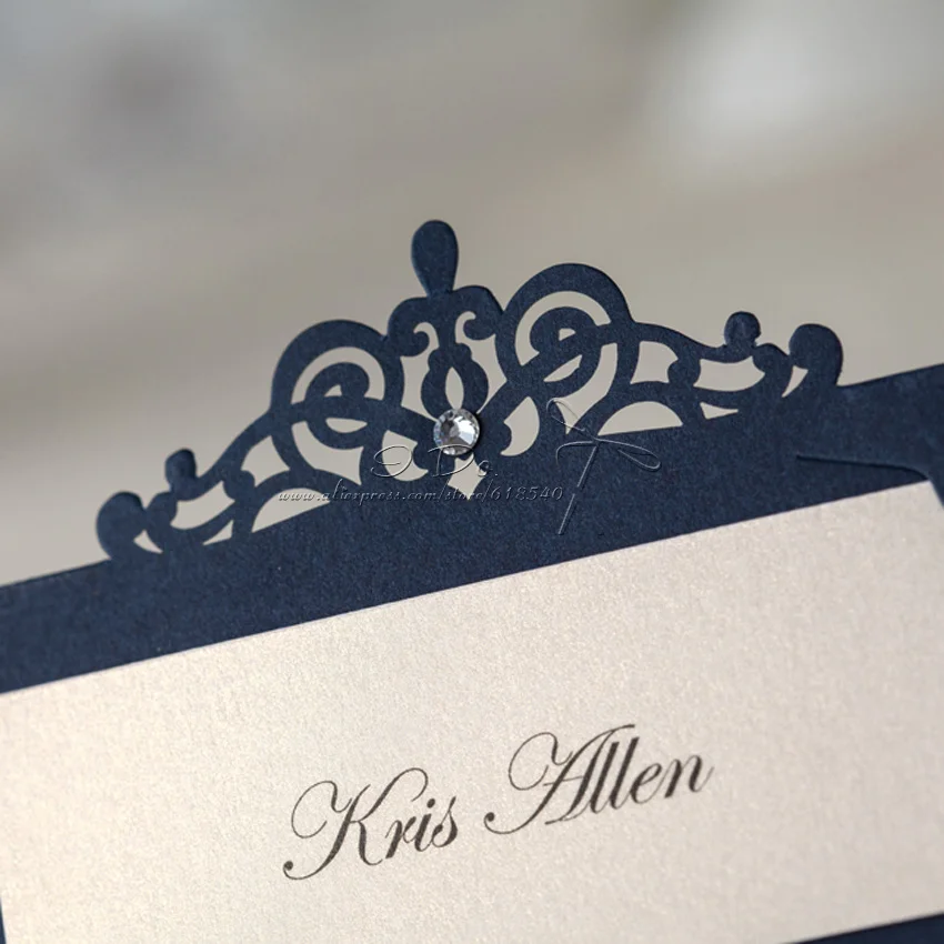 Бесплатная доставка 24CS Королевский синий место держателя карты Свадебные