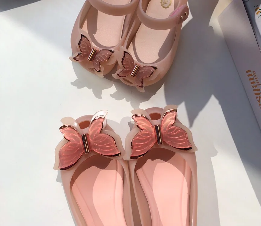 Мини Melissa 3D бант пластиковые сандалии для девочек Детская водонепроницаемая обувь новые сандалии для девочек Нескользящие Детские сандалии для девочек 14-18 см