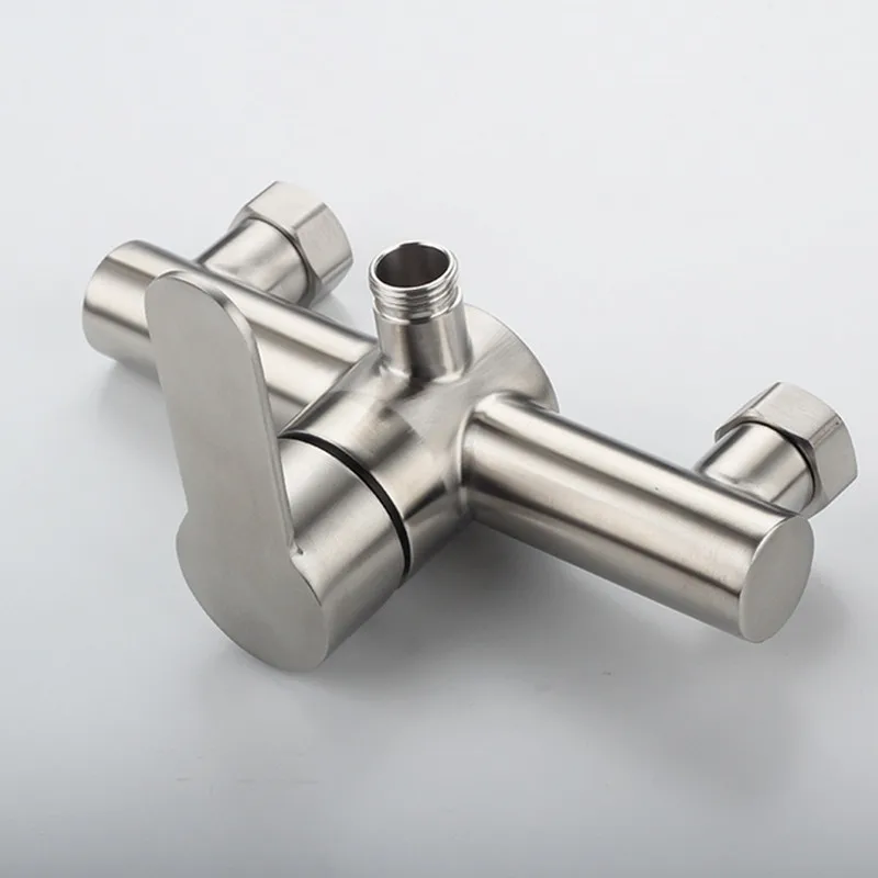 Free shipping 304 stainless steel wall install bathroom shower faucet tap brushed single handle control for cold and hot water |
