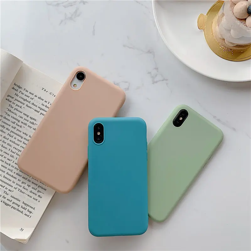 COOLY карамельный цвет матовый чехол для iphone 11 Pro Max 6 S 7 8 Plus X XS XR задняя крышка Мягкий ТПУ силиконовый чехол для телефона s Синий Розовый чехол